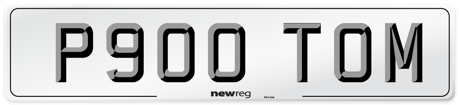 P900 TOM Number Plate from New Reg